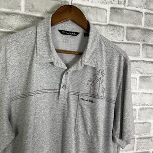 Travis Mathew Light Gray Polo with Palm Design